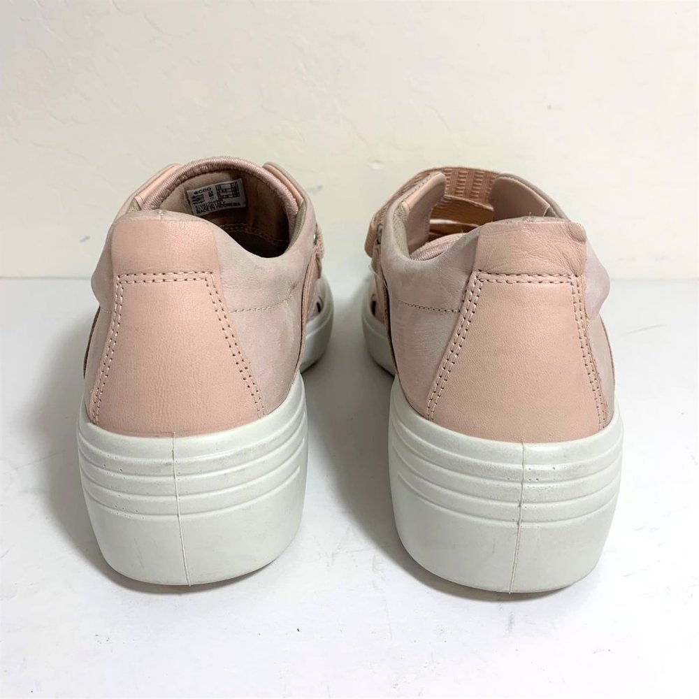 Ecco Soft 7 Wedge Strap Sneakers Nubuck Leather Rose Pink Size 39 US 8 - 8.5 - Picture 5 of 9